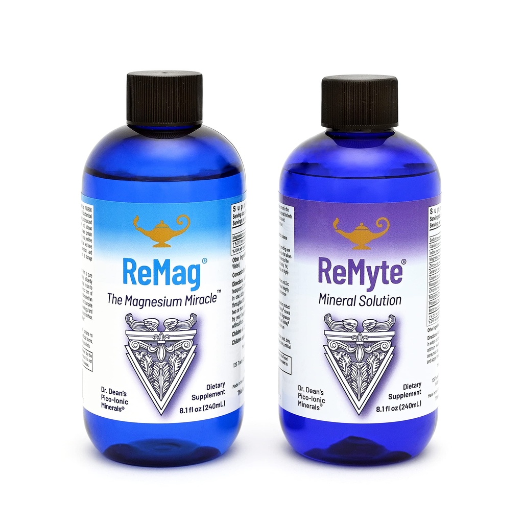 RnA ReSet ReMag & ReMyte - Liquid Magnesium and Multi-Mineral Supplement Bundle, 8.1 Fl Oz Each (2-Pack)