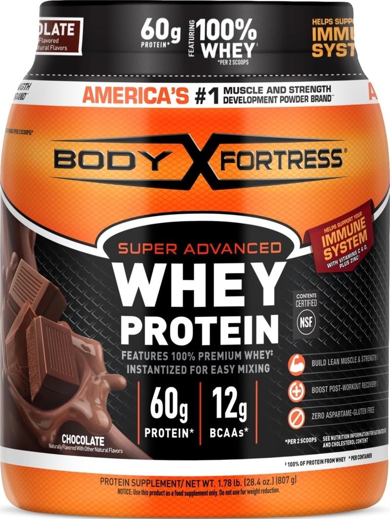 Tělesná pevnost 100% syrovátka, premium protein prášek, čokoláda, 1.78lbs