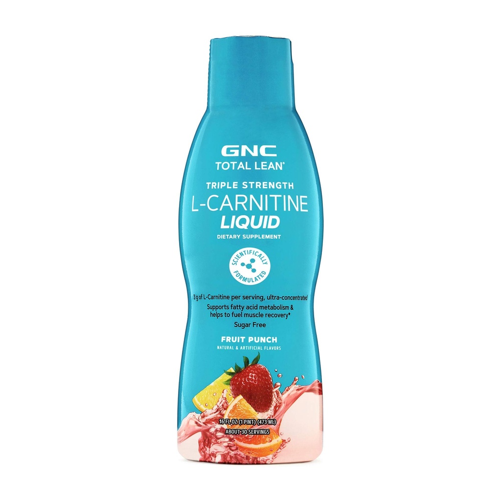 GNC Total Lean Triple Strength L- karnitin tekutý 124; Podporuje metabolismus mastných kyselin a pomáhá při rekuperaci svalů paliva, cukr zdarma 124; Ovocný punč 124; 16 fl.oz