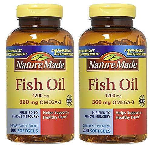 Příroda vyrobený rybí olej 1200mg s Omega-3, 400 Softgels