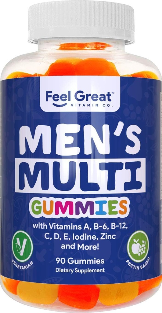 Cítit velký vitamin Co. Mutivitaminové gumy, Baleno s vitamínem A, B-6, B-12, Biotin, C, D3, E, jód, kyselina listová, zinek. Vyrobeno v USA. 45 denní dodávka