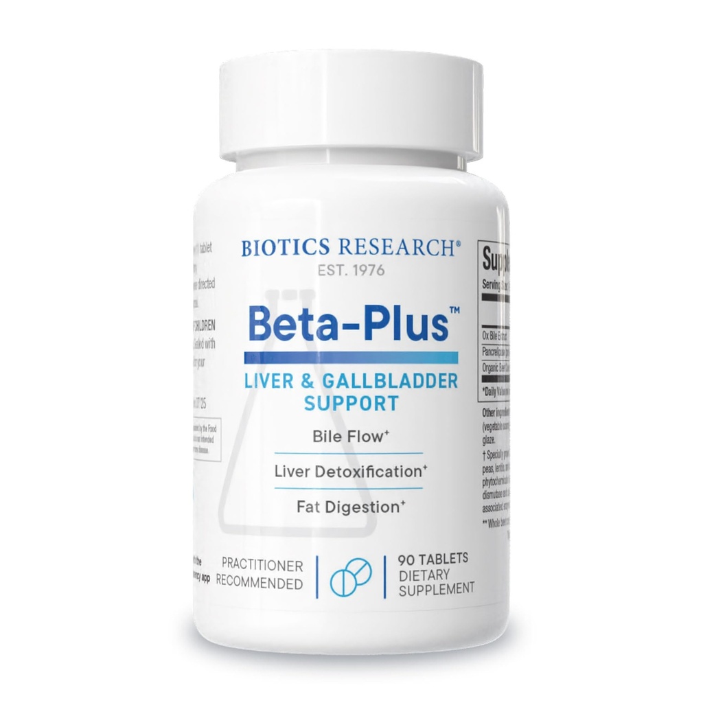Biotics Research Beta- Plus ™ Nutritional Ox Bile Salts Digestive Enzymy Dodatek pro Bile Production for No Gallbladder- Podporuje celkové funkce jater, AIDS Tuk Digestion, Dodává Betaine 90 Tabs