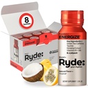 Ryde: Energize Shot 124; Tropical Flavor OF 124; Green Tea Caffeine, Taurin, Ginseng Extract & B Vitamíny 124; 0 Calories, 0 Cukr 124; 2 FL OZ Shots OZ Shots 124; Zvyšuje energii * (8 Pack)