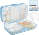 Týdenní porce organizátor s etiketami, 8 Compartments Travel Daily Pill Pouzdro vzduchotěsné Moistureproof Velké Pill Box držet vitaminy, rybí olej, doplňky, bavlněné swab a bandages- Blue