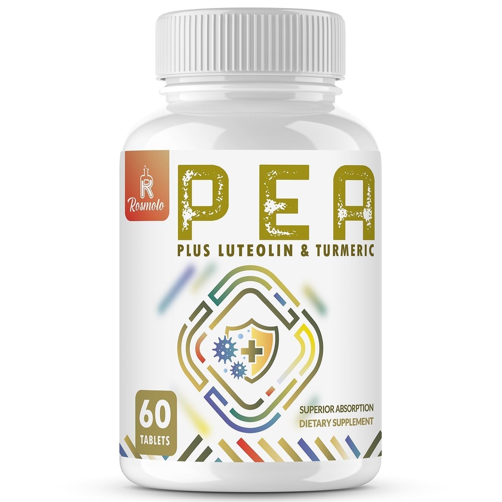 1500 MG Palmitoylethanolamid s Luteolin 98% & Turmeric, vysoká absorpce, Mikronizovaný Pea dodatek pro handicap - USA Made - 60 Tablety