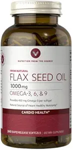 Vitamin World Flax Seed Oil 1000mg poskytuje 450 mg Omega 3 na softgel 240 Rychlé uvolnění softgely