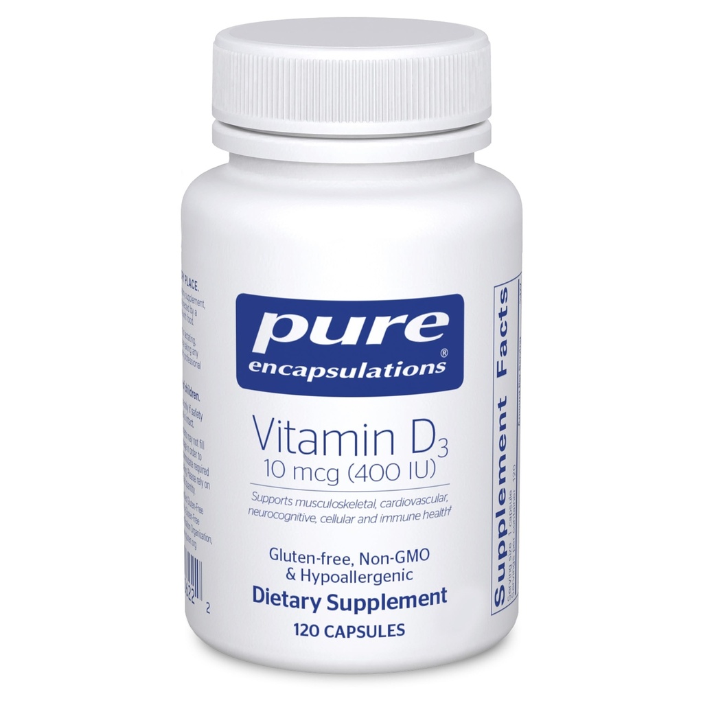 Čisté enkapsulace Vitamin D3 10 mcg (400 IU)