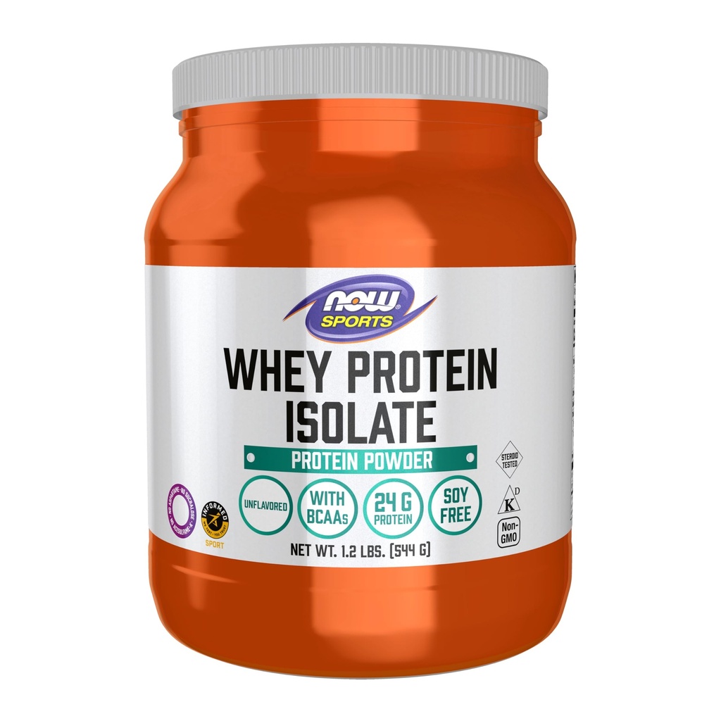 Nyní Foods Sports Nutrition, Syrovátkový protein izolát, 25 g s BCAA, Neochucený prášek, 1,2- libra