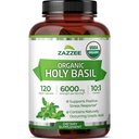 Zazzee USDA Organic Holy Basil 10: 1 Extract, 6000 mg Síla, 120 Vegan Kapsle, Koncentrované a standardizované 10X Tulsi Extract, Ursolic Acid, 100% Certified Organic, Non- GMO