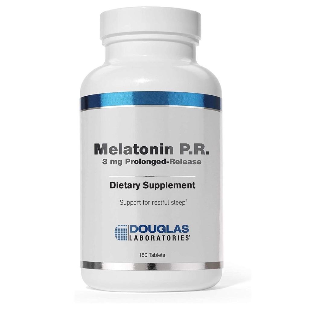 Douglas Laboratories Melatonin prodloužené uvolnění - 3 mg melatonin - Spánkový doplněk - pro rovnováhu hormonů, relaxaci, antioxidanty a imunitní systém * - 180 tablet