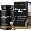 100% organické houby kávové kapsle - přírodní energie doplněk s 130mg kofeinu z Klinicky osvědčené patentované zelené kávy Bean & Guayusa Extracts pro Jitter- Free Energy & Focus (30 Servings)