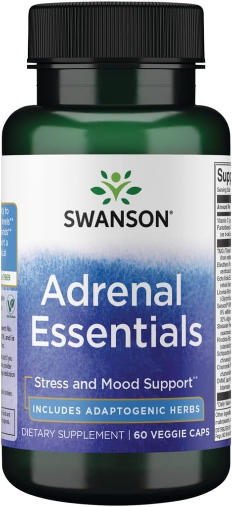 Swanson Adrenal Essentials 60 Veg Kapsle