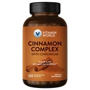 Vitamin svět Skořice Komplex s chromem, 1000 mg Skořice Doplňky s high- potency chromium pro zdravý metabolismus a antioxidant ochrany, 120 Kapsle, 2 Měsíční dodávky, gluten zdarma