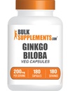 BulkSupplements.comginkgo Biloba Extract Kapsle - Ginkgo Biloba Sourced from Leaves, Bylinný dodatek - Vegan, 1 Kapsle per Serving, 180 Počet (balení po 1)
