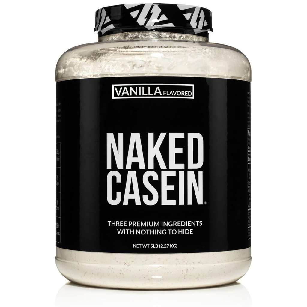 NAKED Casein - Vanilla Micelar Casein Protein - 5 Pound Bulk, GMO- Free, Gluten- Free, Soy- Free, Preservative- Free - Stimulate Muscle Growth - Enhance Recovery - 61 Servings
