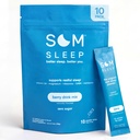 Som Sleep, Relax Sleep Powder Drink Mix, 3 mg melatoninu, hořčíku, vitaminu B6, L- Theanine & GABA - Vegan, Nulový cukr, Keto Friendly - Berry, 10- Pack