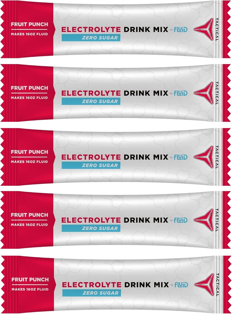 Tekuté taktické - Nulový cukr, Keto Electrolyte Powder, Hydratační balíčky, Made in USA (Ovocný punč, 25 Počet)