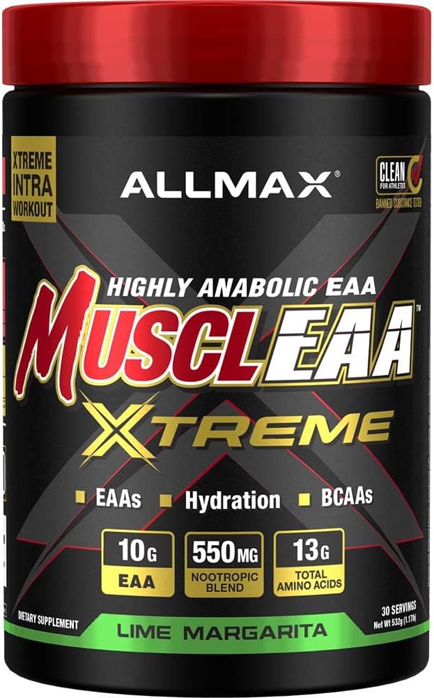 ALLMAX MUSCLEA Xtreme, Lime Margarita - 532 g Powder - Poskytuje EAA, BCAA & Hydration - Až 30 Služeb...