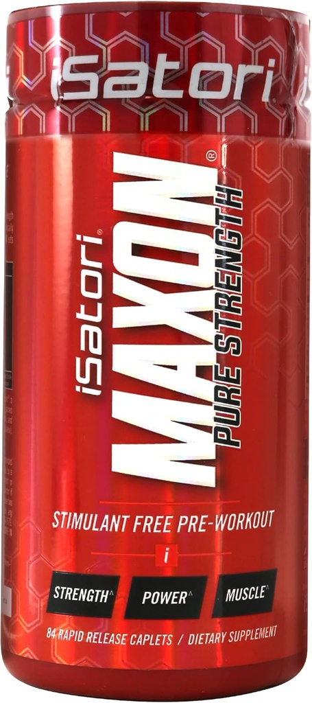 iSatori Maxon Stim zdarma Předcvičení Tablety, Čistá síla & Performance Formule s Kre-Alkalyn Creatine, Fenugreek, Agmapure & elevaTP, Kofein zdarma Předcvičení pro muže, 84 Tablety