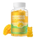 90 CT Glycinátové gumy Magnesium 1000mg - Doplněk hořčíku bez cukru s vitamínem D, B6, CoQ10 pro klidnou náladu a podporu spánku - 90 Mango Ananasové gumy