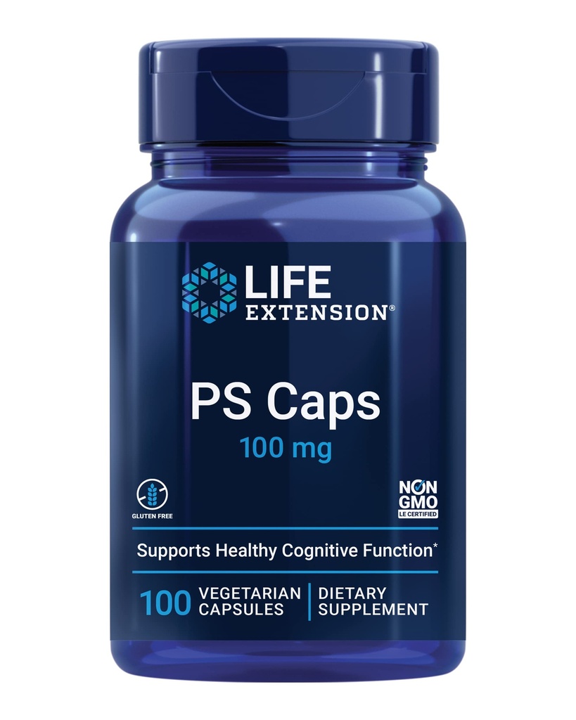 Life Extension PS Caps, fosfatidylserin, pro Cognitive Performance, gluten- Free, Non- GMO, Vegetarian, 100 Kapsle