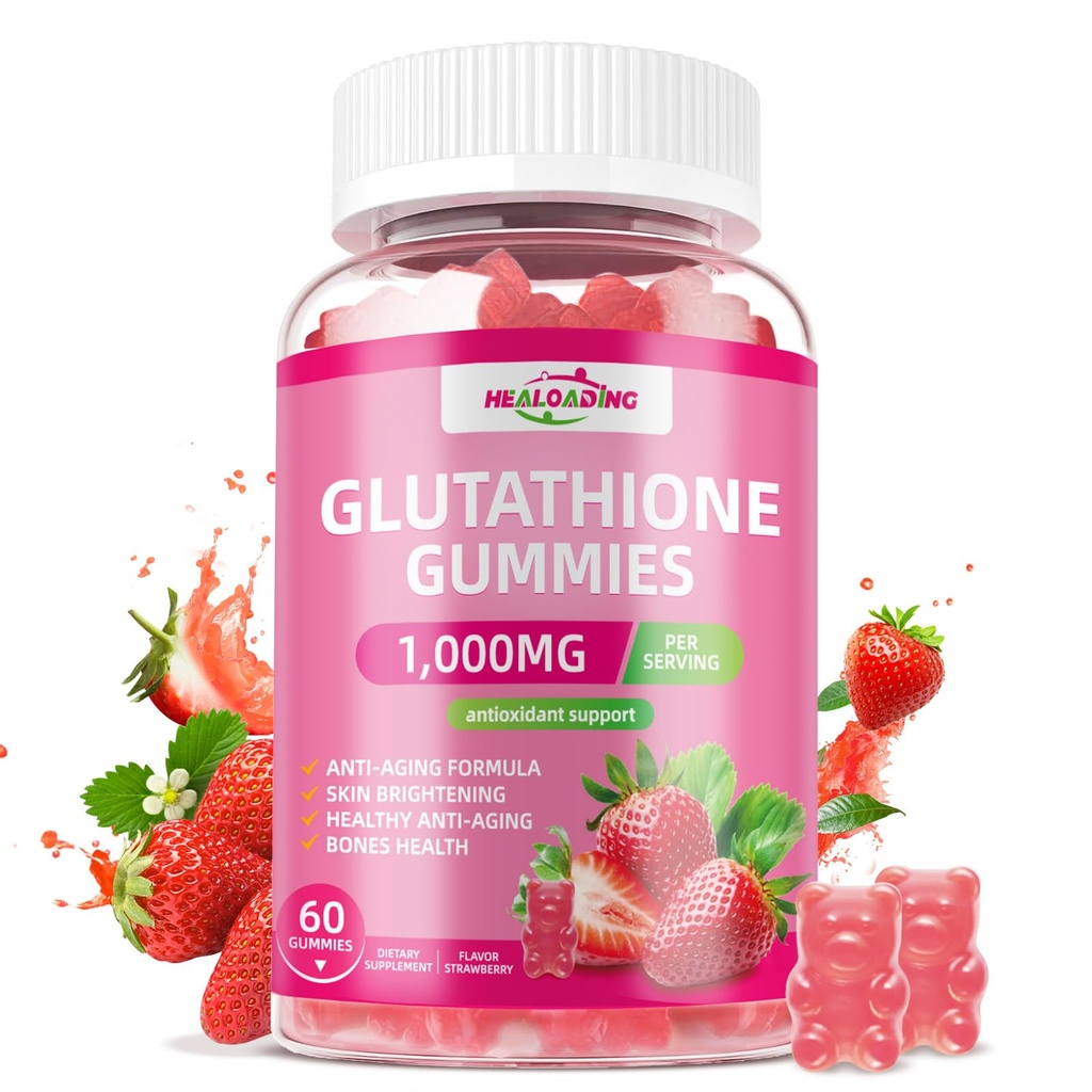 Glutathione Supplement Kolagen Gummies: L-glutamin Obsahuje mořské kolagen vitaminy C, E, D & B12 Glutathione Gummies 1000mg pro antiaging formule a posílení kostí
