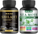 Mořský Moss a Shilajit Kapsle Bundle, Ashwagandha Rhodiola Rosea Ginseng Ginseng Houba Ginkgo Biloba pálení Nettle Magic Moss Blendim Black Seed Turmeric Bladderwrack Burdock Black Pepper