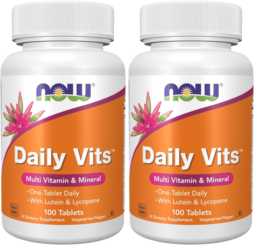 Nyní doplňky, Daily Vits ™, Jedna tableta denně s Lutein & Lycopen, 100 tablet (balení po 2)