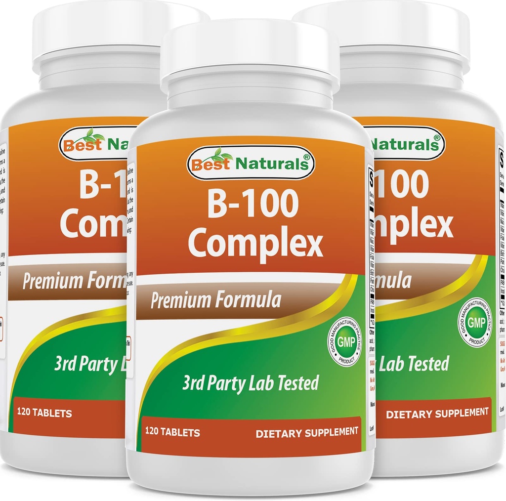 Nejlepší Naturals B 100 Complex 120 Tablet (B Complex Vitamíny) (120 Počet (balení po 3))