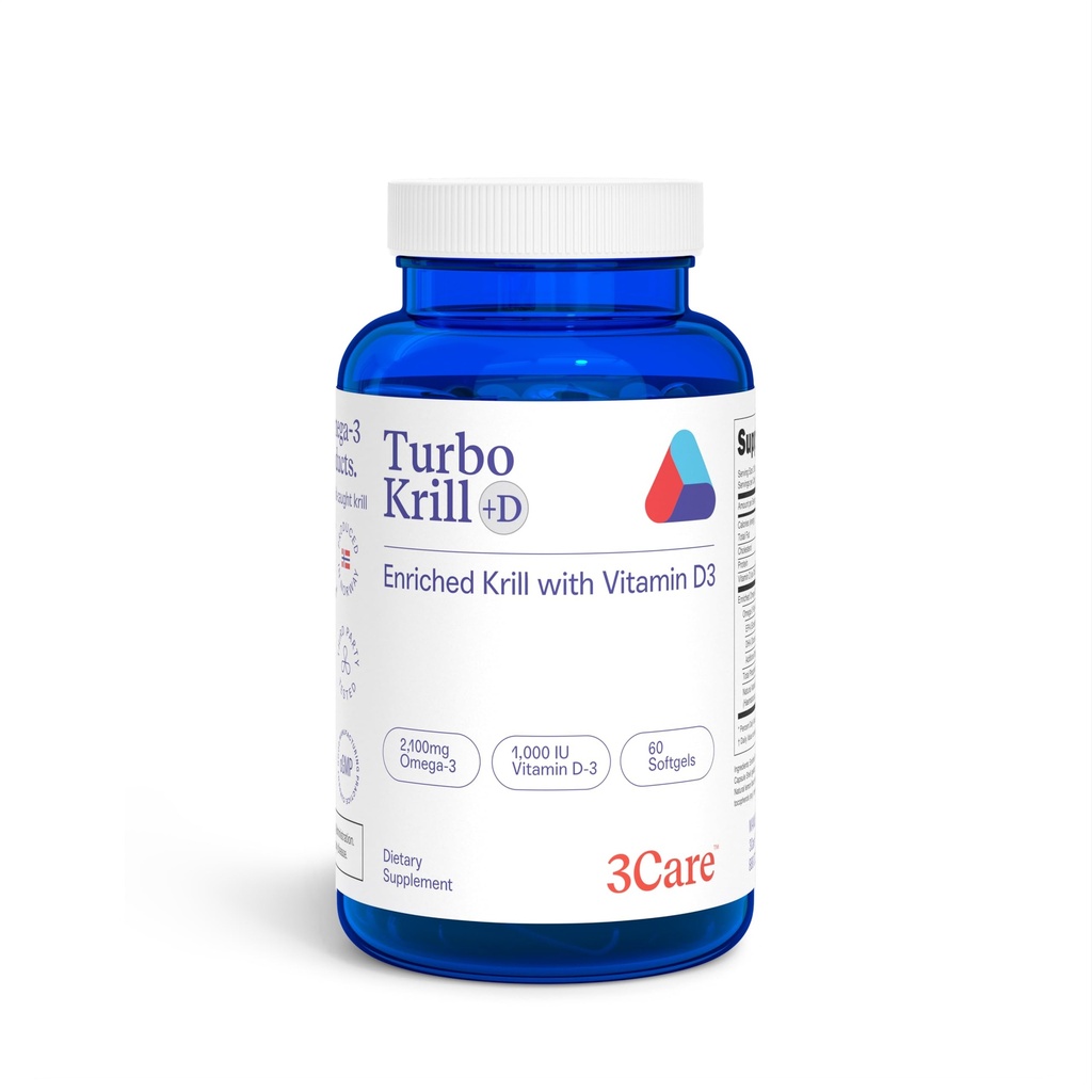 Turbo Krill 2100mg [vysoký koncentrát] Krill Oil Plus 600 IU vitamín D Omega 3 dodatek 60 Počítací trenky