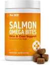 Pet MD Losos Omega Kousky pro psy - Kožní a nátěrové doplňky s Omega 3 & 6 pro psy Plus DHA & EPA - Promotes Alergie & Suchá kůže Relief - 60ct