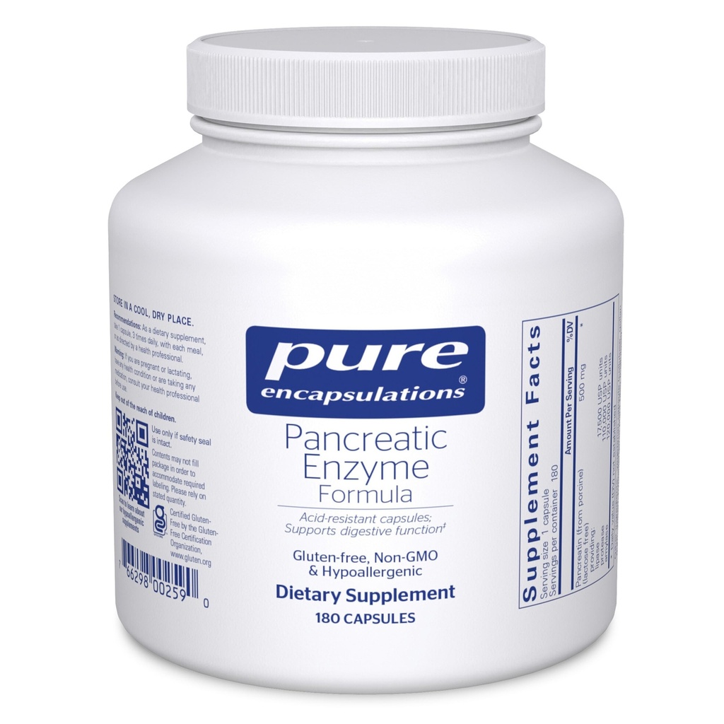 Čisté enkapsulace Pankreatický enzym Formule - Digestivní enzymy pro stravení - Zesílení Gut zdraví * - Cílené dodávky Kapsle - Gluten Free & Non- GMO - 180 Kapsle