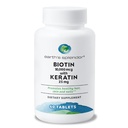 Země Splendor Biotin 10,000 mcg + Keratin 25mg, Promotes Zdravé vlasy, Silné nehty a kožní podpora, 60- denní zásobování