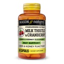 MASON NATURAL Mléko Thistle / Cranberry Játra & Ledviny Cleanser - Podporuje zdravé funkce jater & ledvin, čištění a detox, 60 Kapsle