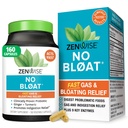 Zenwise Health No Bloat Digestive Enzymes for Gut Health, Gas & Bloating Relief - Multi Enzymes Digestion Dodatek s Probiotika, Ginger, Turmeric Dandelion & Lactase - Muži & Ženy - 160 Počet