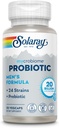 SOLARAY Mycrobiome Probiotická mužská formule, Probiotika pro muže, Gut Health, Digestion, imunitní funkce & More, 20 miliard CFU Mens Probiotic, 24 Strains Plus Prebiotic, 30 Servings, 30 VegCaps