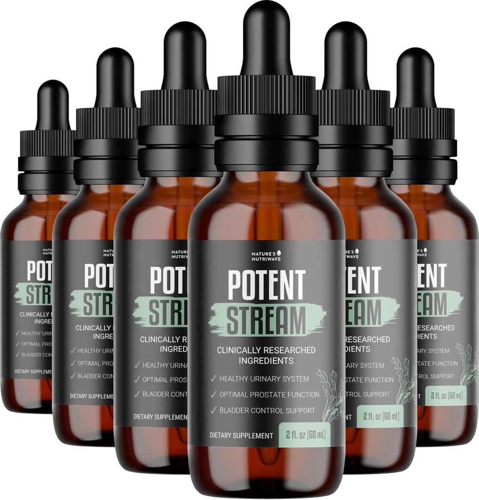 PotentStream Drops - Původní vzorec, Přírodní tekutý dodatek s rostlinné extrakty 124; 100% přírodní, Made in USA, 6 Měsíční dodávky