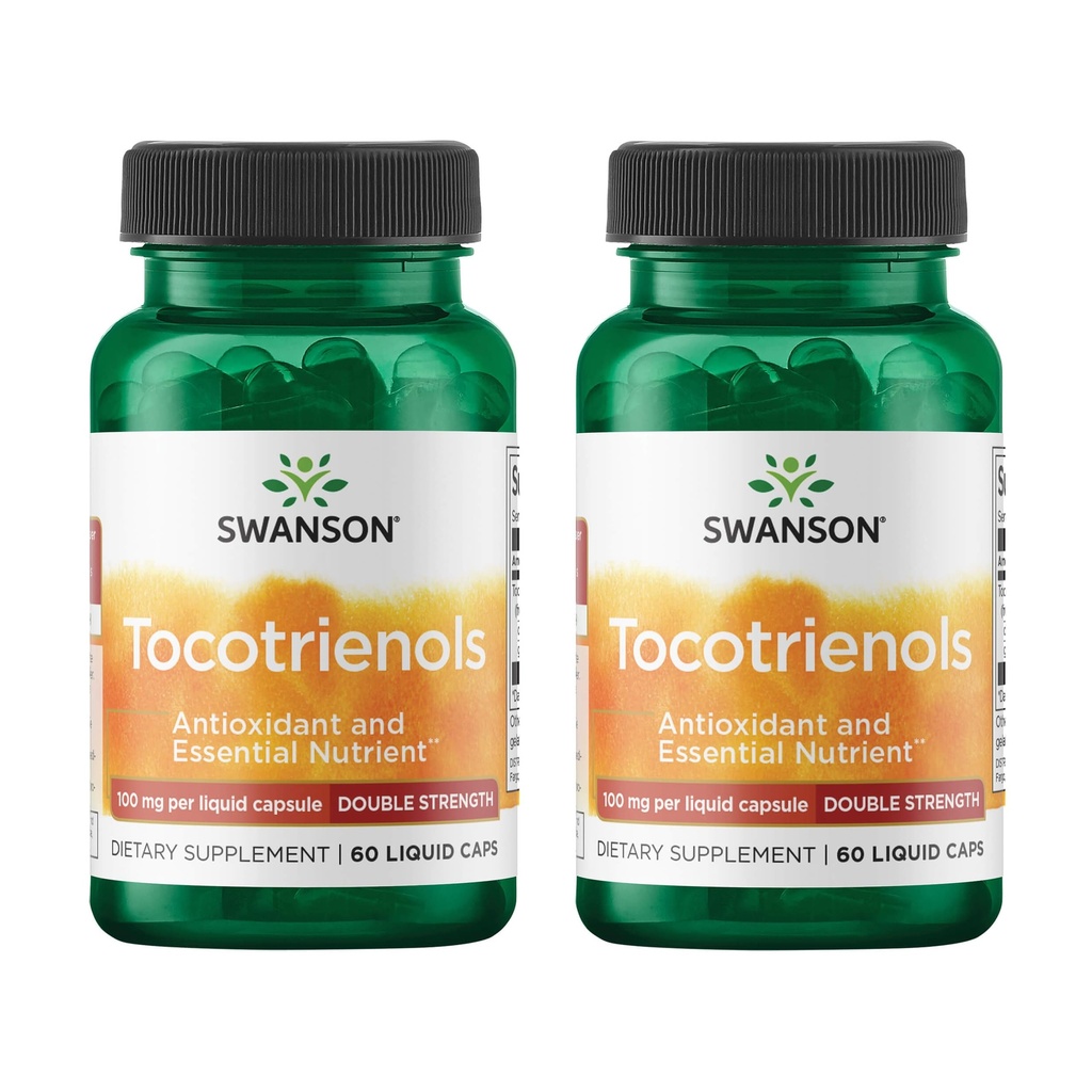 Swanson Double Power Tocotrienols - Antioxidant - (60 kapalných tobolek, 100 mg každé)