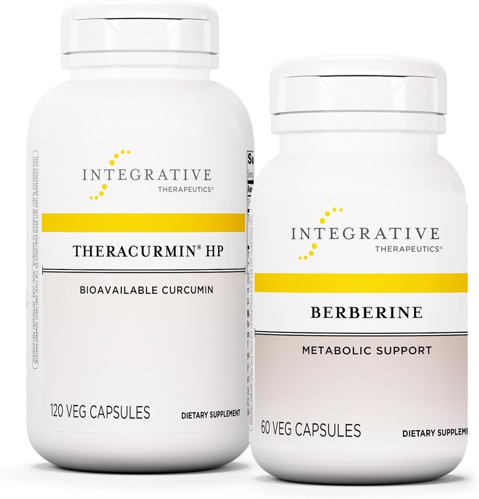 Integrační terapeutika Bundle s Berberine, 60 Kapsle & Theracurmin HP, 120 Kapsle - Berberine pro Metabolickou podporu * - Teracurmin dodatek To je 27x více Biologicky dostupné *