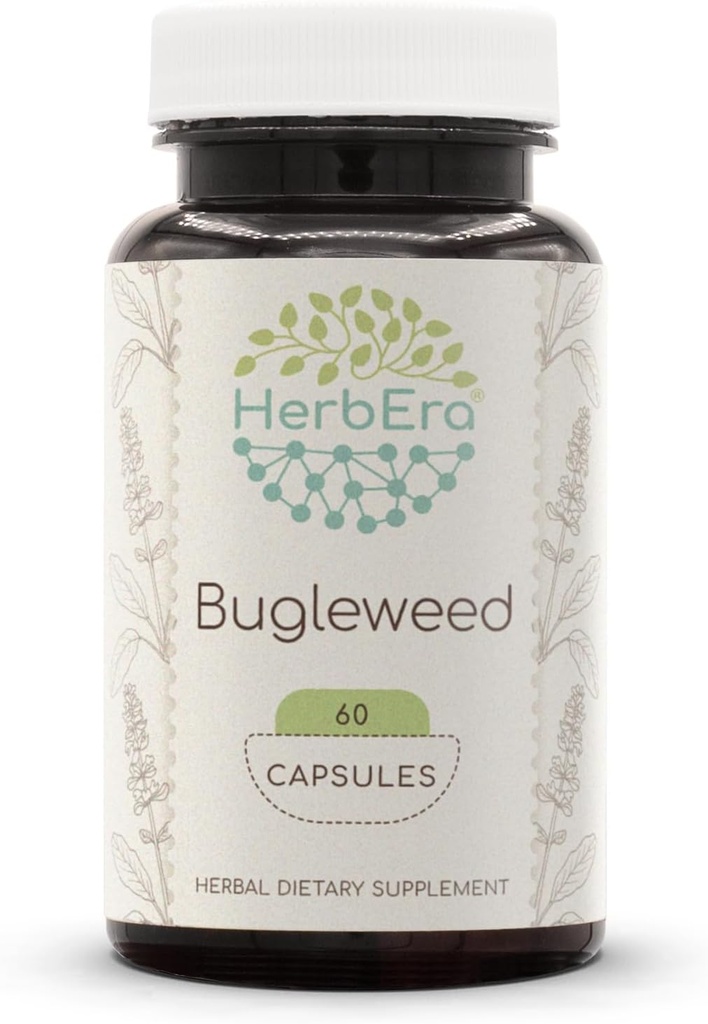 HerbEra Bugleweed 60 kapslí, 400 mg, Made with Bugleweed (Lycopus Virginicus) Sušený Herb (60 kapslí)