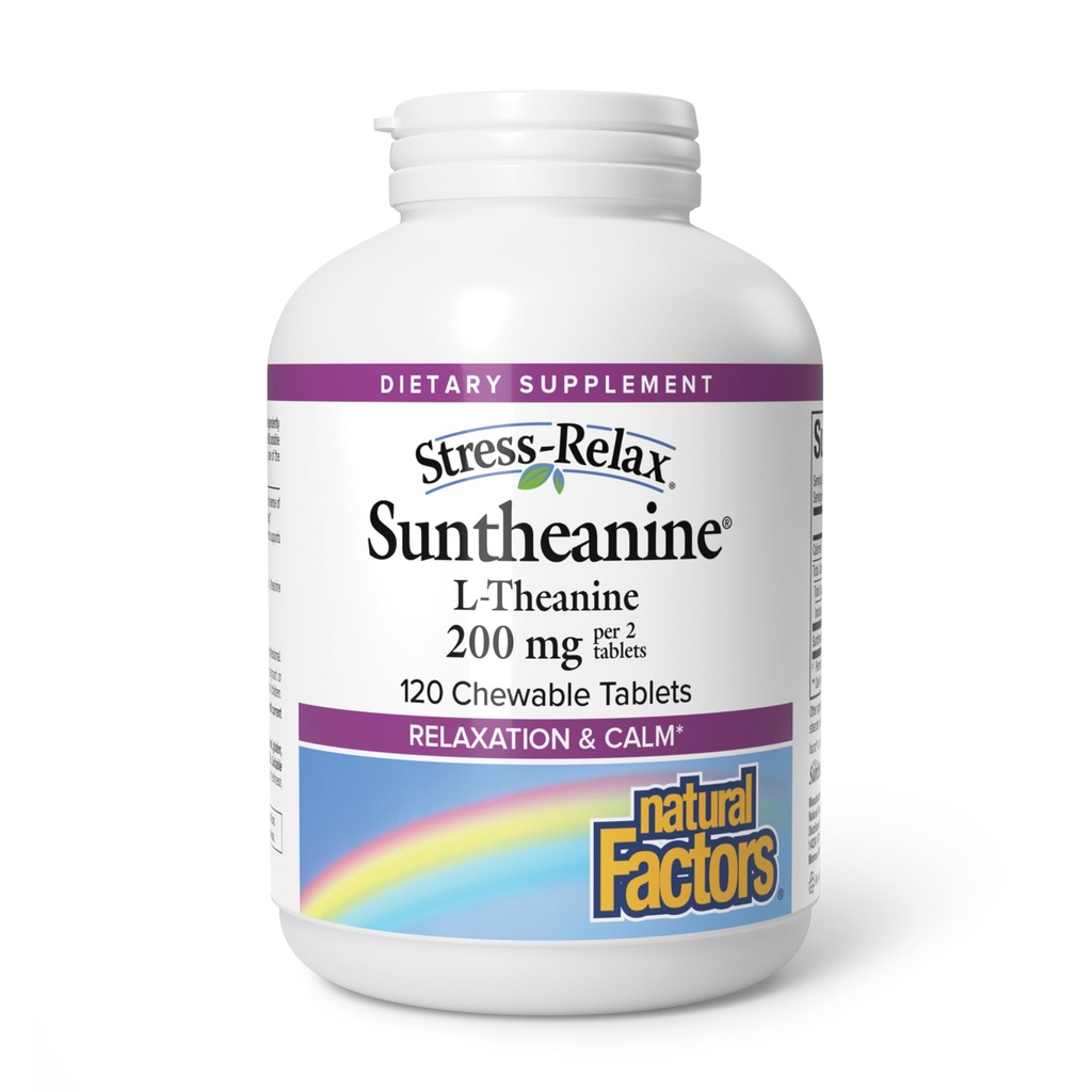Přírodní faktory Suntheanine L- Theanine 100 mg - Zdravotní dodatek pro klidový vzhled - L- Theanine dodatek podporuje relaxační spánek & AIDS proti utonutí - 120 Žvýkací tablety (60 Služeb)