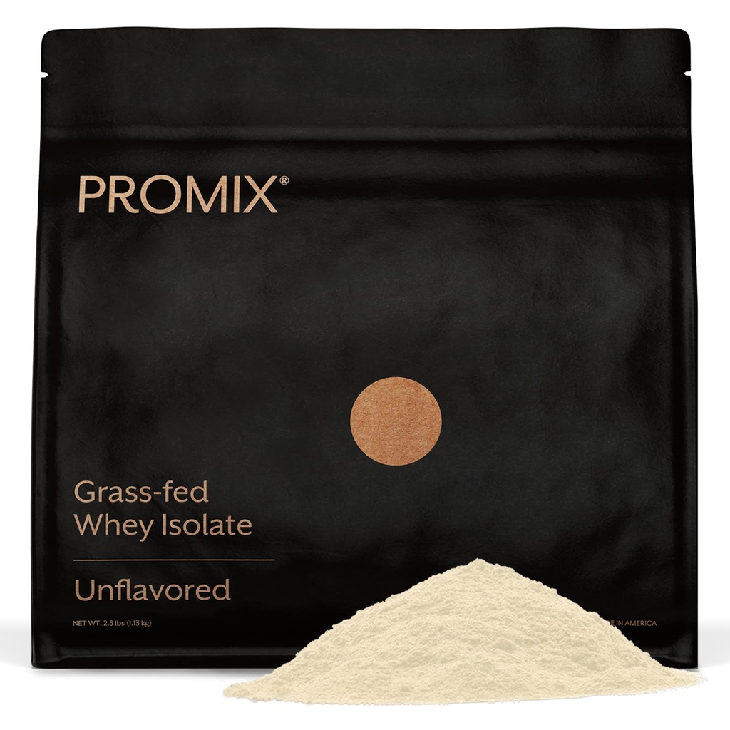 ProMix Nutrition Whey Protein Isolate Powder, 30g Grass Fed Whey Isolate, 6.6g BCAAs, Gluten Free, Keto Friendly, Neochucený - 2.5 libra (balení po 1)
