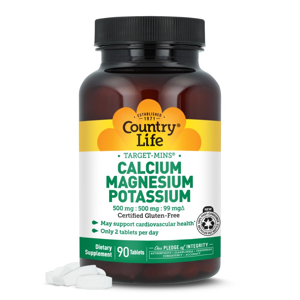 Country Life Calcium- Magnesium- Draslík - 90 tablet