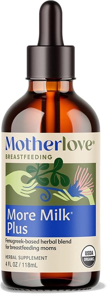 Mateřská láska Mléko plus tinktura (4 oz Value Size) Fenugreek- based Lactation Dodatek na podporu dojení prsu - USDA Certified Organic, Vegan, Kosher, Soy- Free