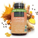 Viva Naturals Organic Turmeric and Ginger Supplementary with Black Pepper Extract for Joint Support -1450 mg per Serving Tumeric Ginger Pills with 150 mg Turmeric Standardised to 95% Curcuminoids