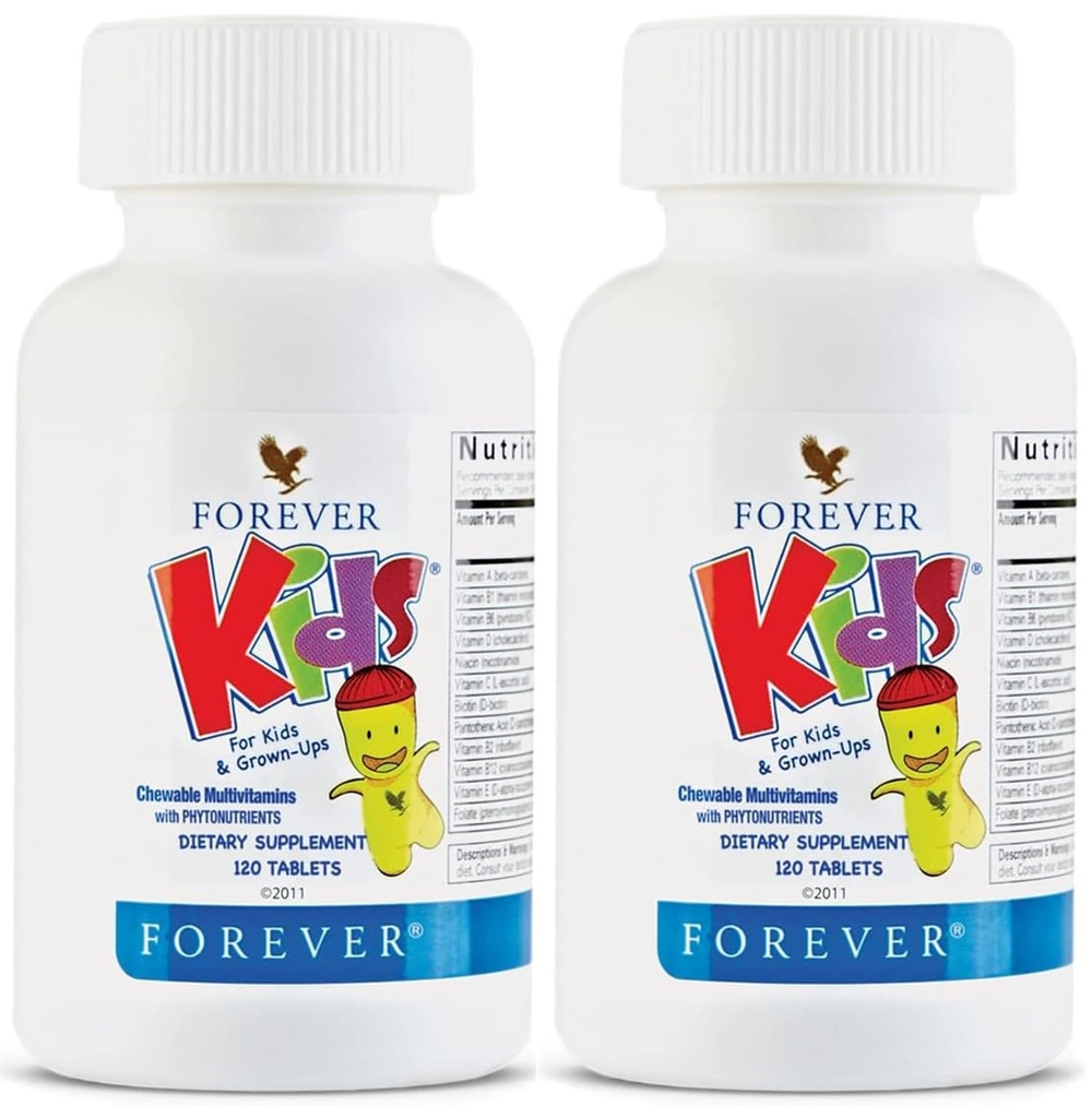 Celoživotní - Děti žvýkací multivitamin - Grape Flavor pro zdravý růst a vývoj - Žádné umělé aroma - 120 tablet (balení po 2)