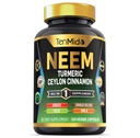 Neem Leaf dodatek - 8in1 Formule - Kombinace s kurkuma, Ceylon Skořice, Zázvor, Tulsi, Ginkgo Biloba, Amla, a Black Pepper - Imunitní podpora zdraví - 150 Vegan Kapsle