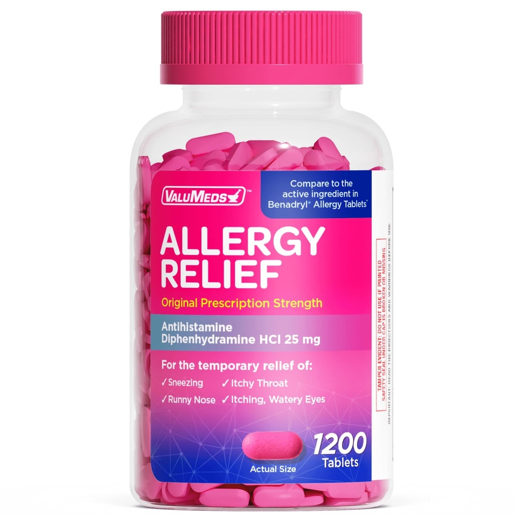 ValuMeds Alergie Medicine Antihistamin, Difenhydramin HCl 25 mg iž
