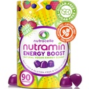 NUTRAMIN Energy Boost Vitamin Gummy - Přeskočit kávu a zvýšit svou energii, Caffeine- Free, Sugar- Free, Vegan, B12, Green Tea, Ashwagandha, Garcinia Cambogia, Raspberry Adaptogen - 90 ct