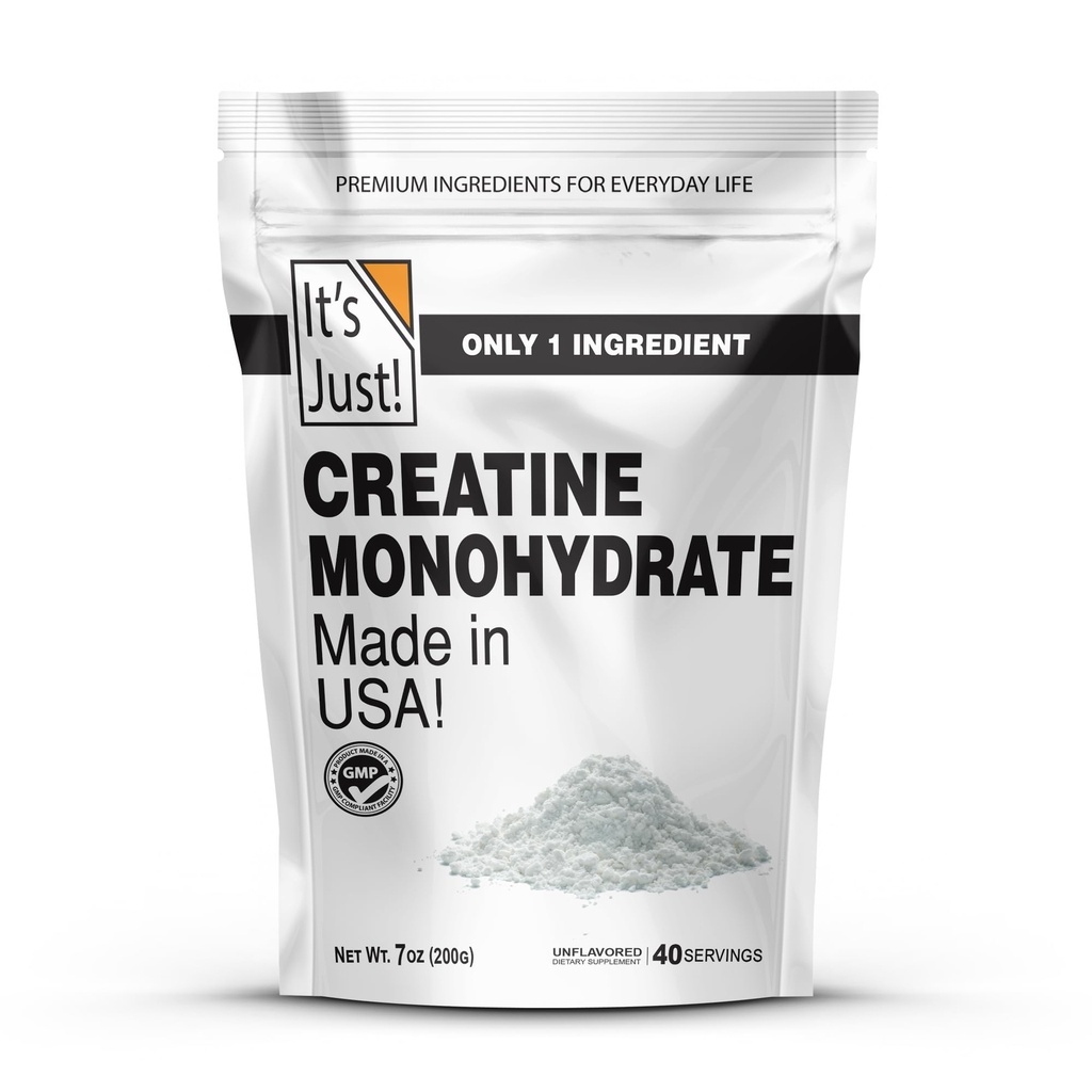 Je to jen! - Creatine Monohydrát Powder, Pure Creatine Powder, Made in USA, 3rd Party Lab Tested, 5g Per Serving, Scoop Included, No Fillers, No Add Flavor (Neochucené, 200g / 40 Servings)